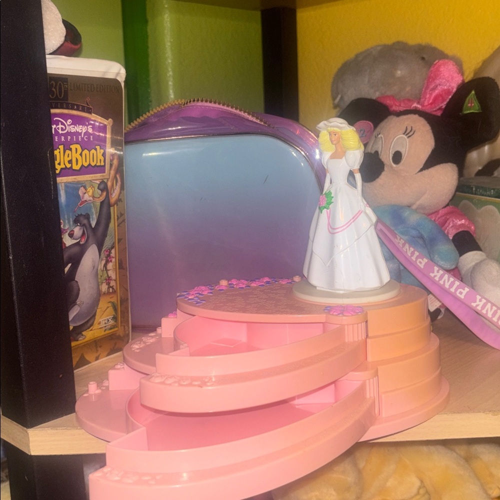 Vtg Bride Barbie Cake topper musical jewelry box